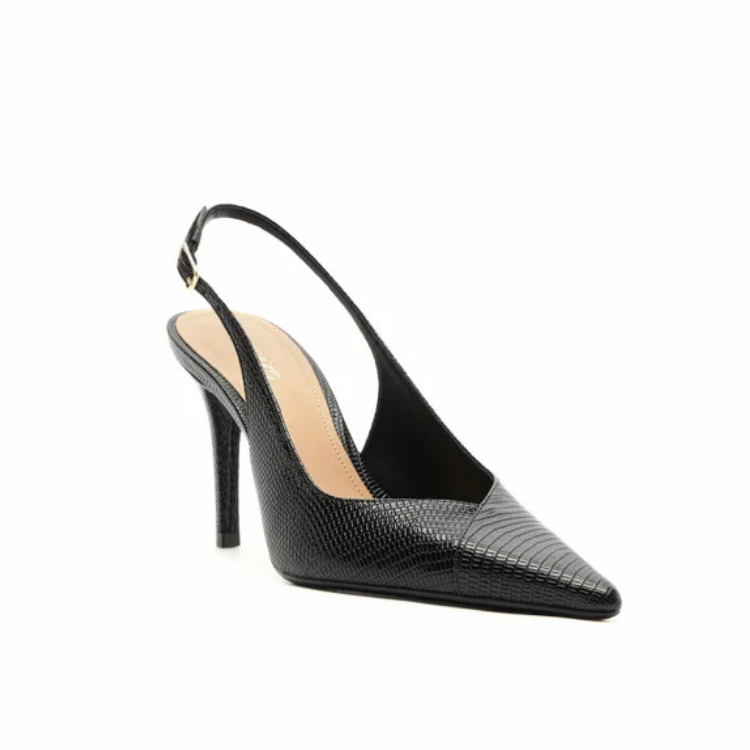 Slingback de punta con tacón alto