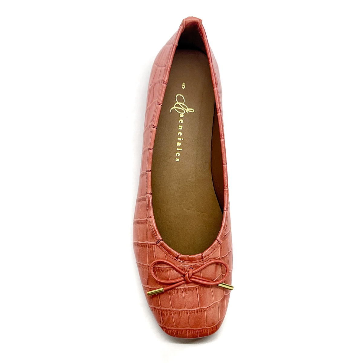 Ballerina con lazo en color Napa Coral — Esenciales II de María Conchita Alcalá