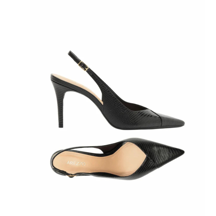 Slingback de punta con tacón alto