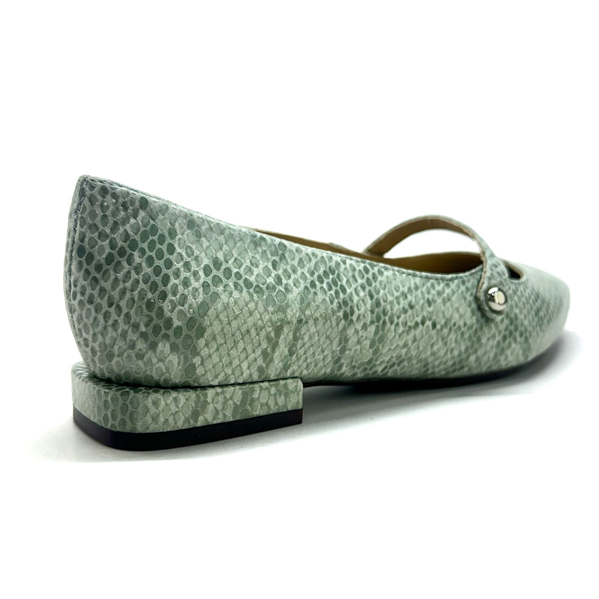 Mary Jane de punta en color Python Aqua — Esenciales II de María Conchita Alcalá