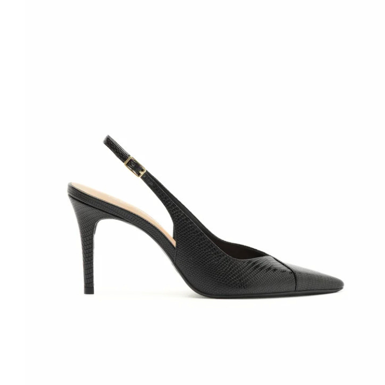 Slingback de punta con tacón alto