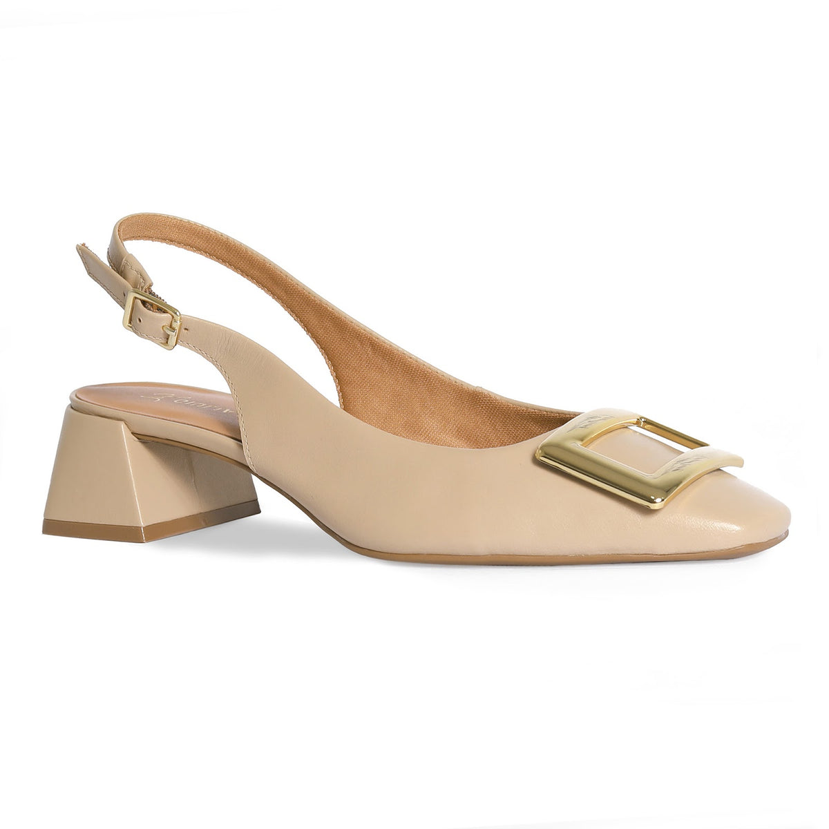 Slingback de tacón cuadrado con hebilla