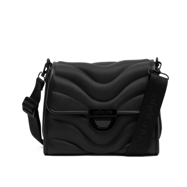 Cartera acolchada con solapa en color Black