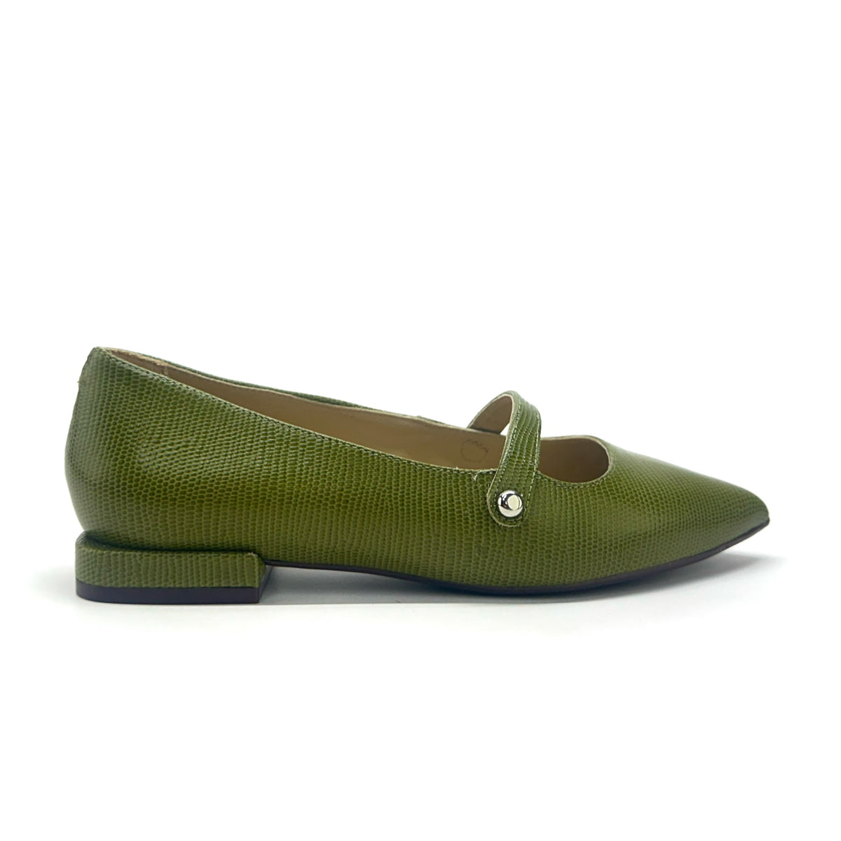 Mary Jane de punta en color Cedar