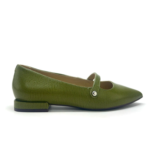 Mary Jane de punta en color Cedar