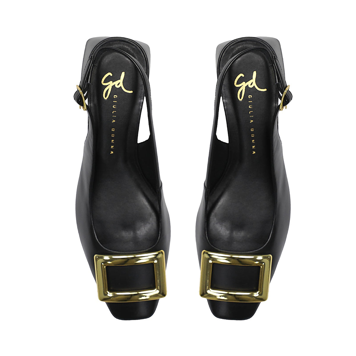 Slingback de tacón cuadrado con hebilla