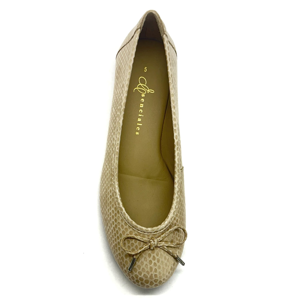 Ballerina Signature con lazo en color Python Nude — Esenciales II de María Conchita Alcalá