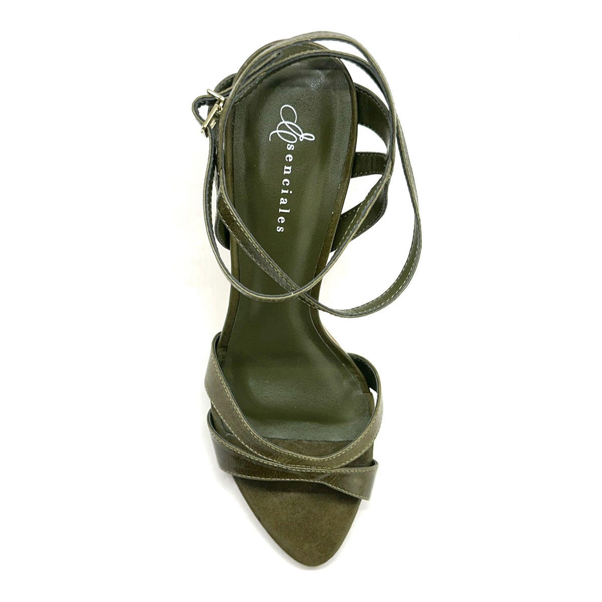 Sandalia Reya de tiras en color Olive — Esenciales II de María Conchita Alcalá