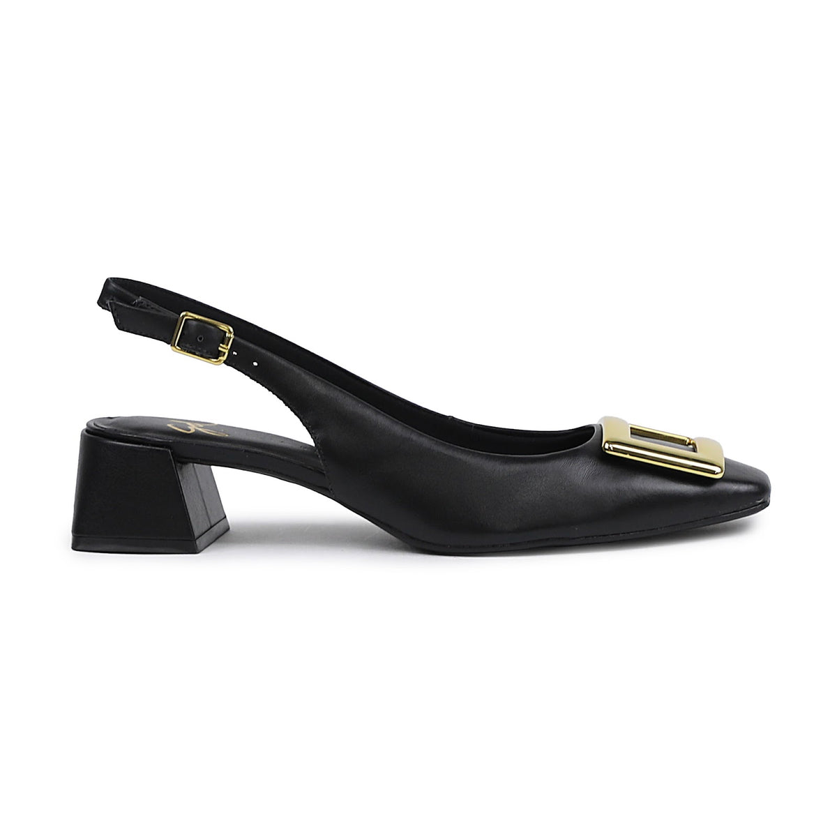 Slingback de tacón cuadrado con hebilla